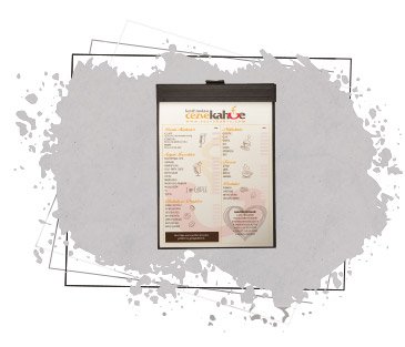 menu du café-restaurant